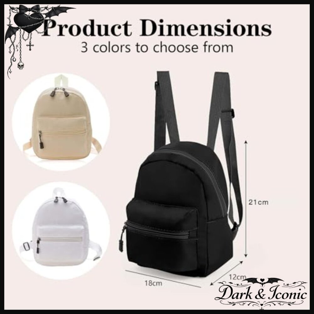 Mini Nylon Backpack With Adjustable Strap And 2 P… - image 3